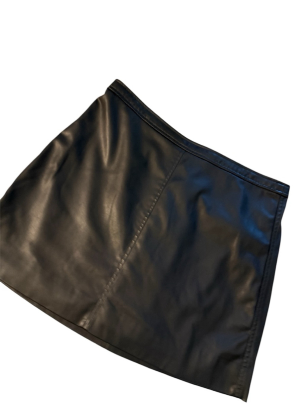 J.Crew Black Faux Leather Mini Skirt Size 10 - Picture 3 of 4